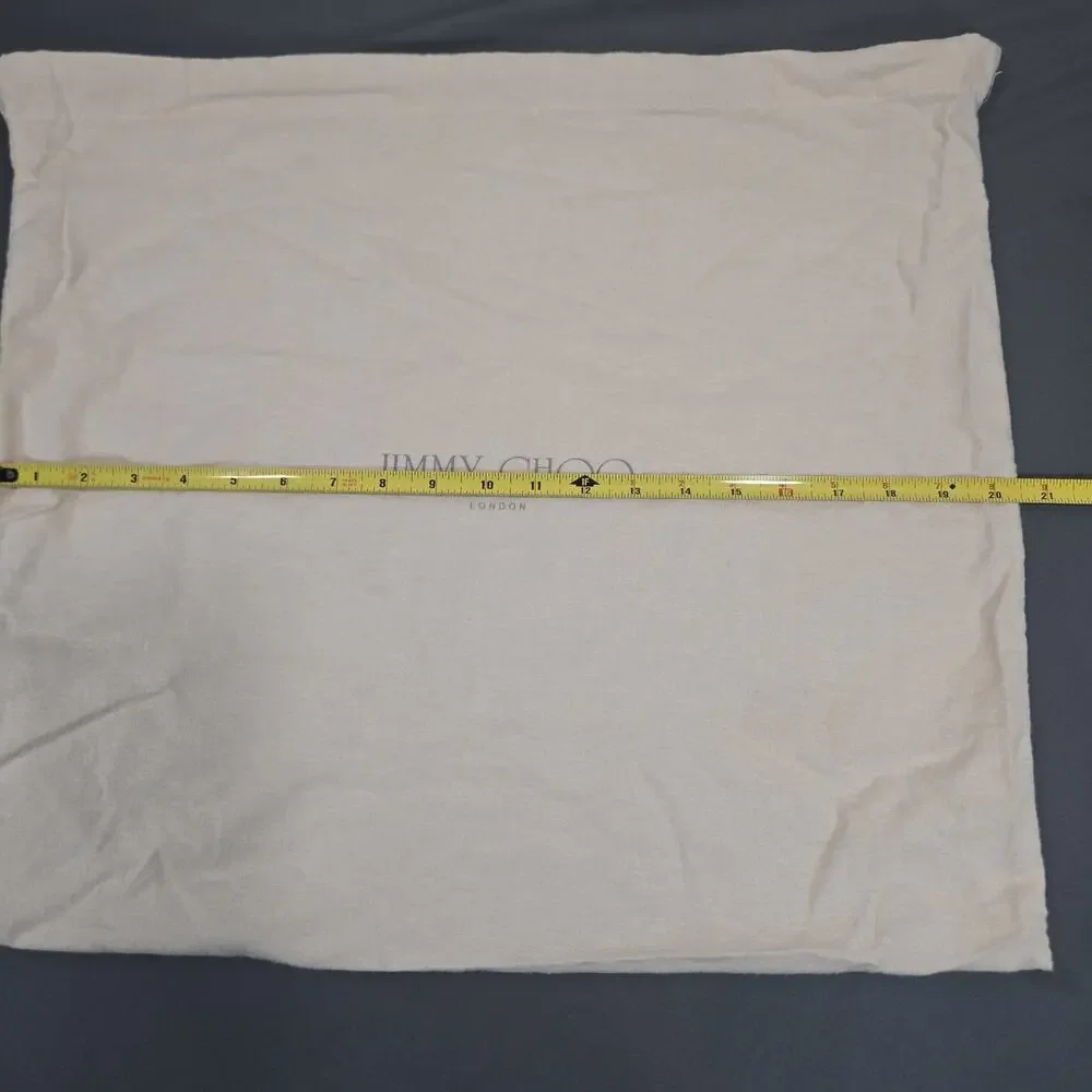 Jimmy Choo Dust Bag Beige Cotton Drawstring Large Storage Pouch 19x20 Italy